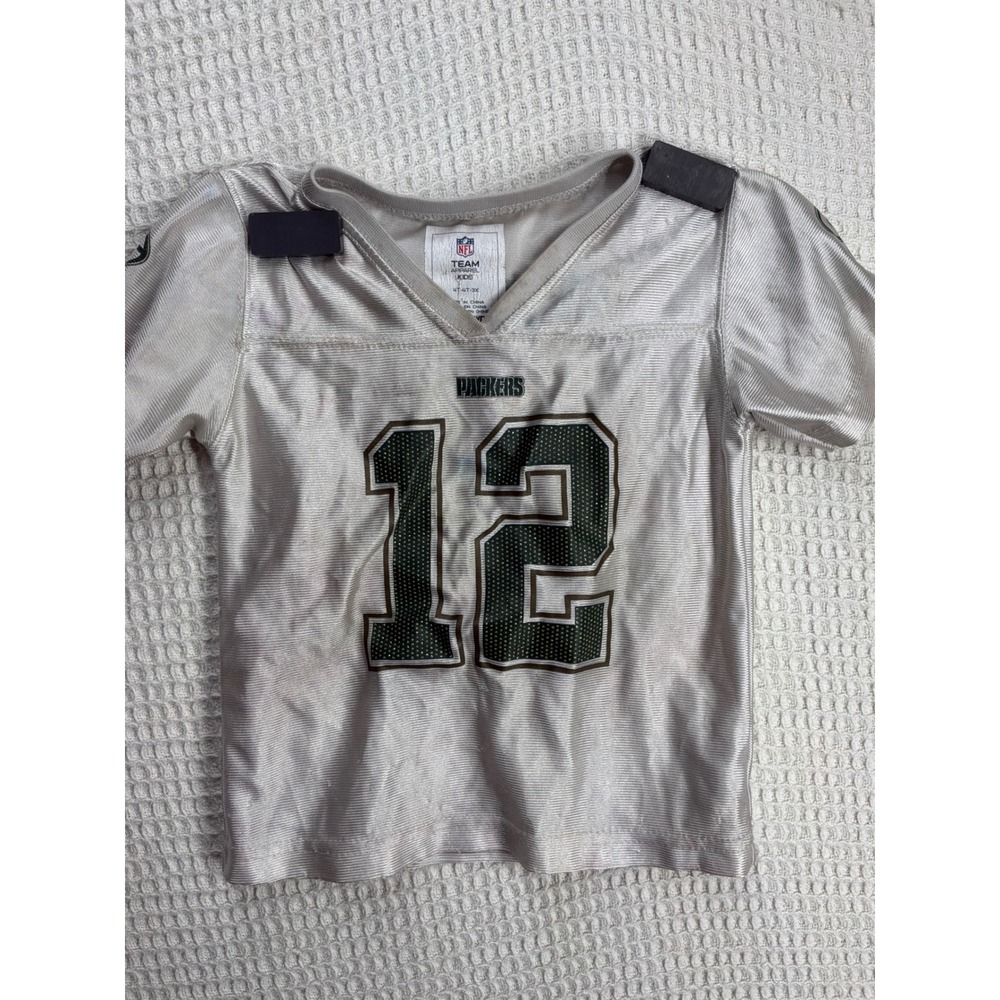 Gorpcore Kids NFL Team Apparel Green Bay Packers Jersey 4T Silver